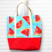 Oversized Large Watermelon Print Beach Tote