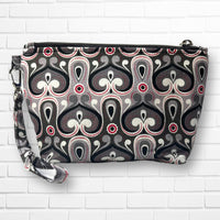 Heart Motif Wristlet Cosmetic Bag