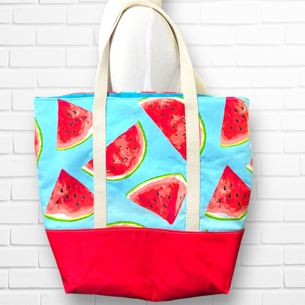 Oversized Large Watermelon Print Beach Tote