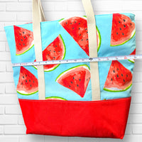 Oversized Large Watermelon Print Beach Tote